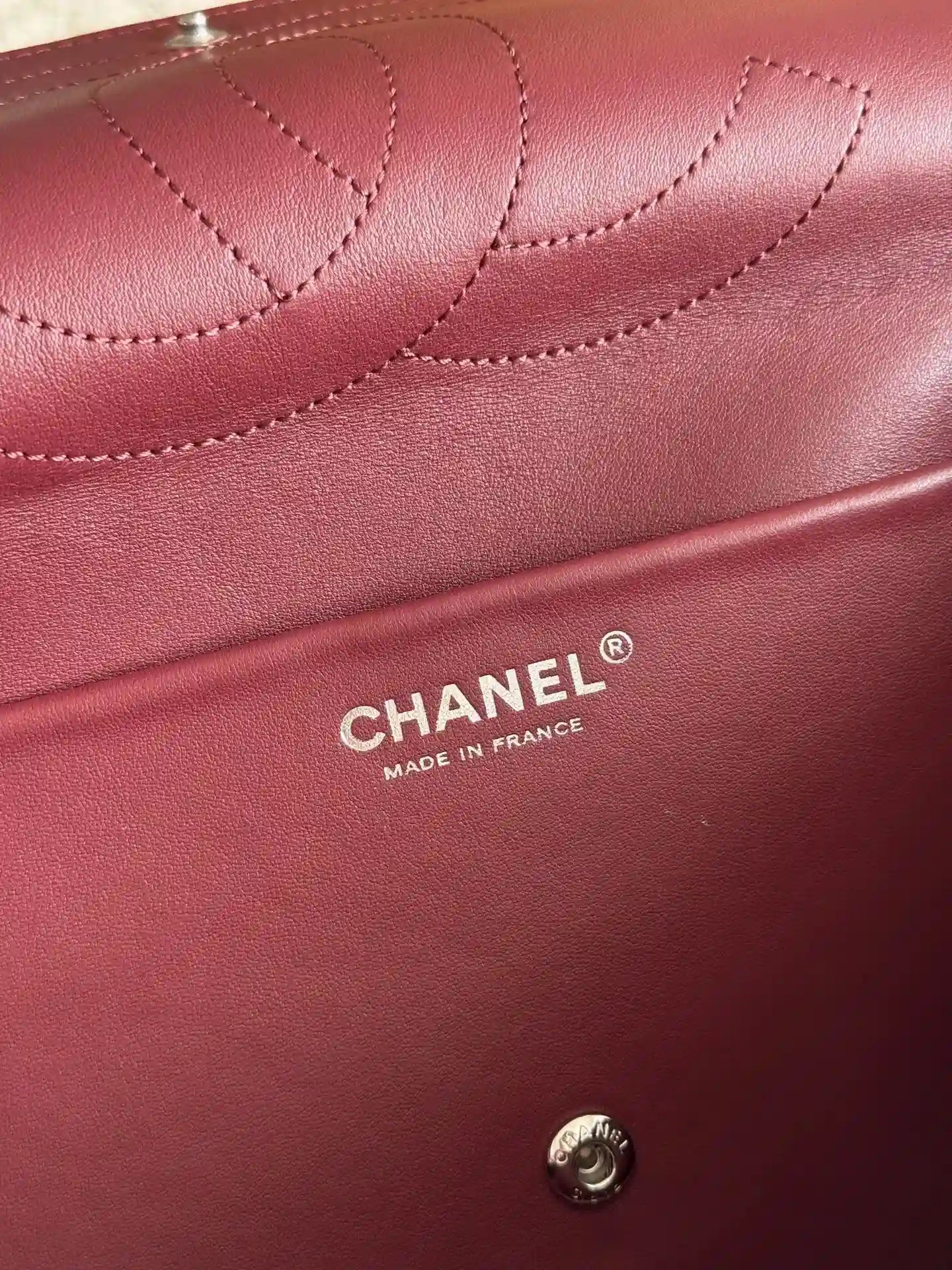 Chanel Classic Flap Burgundy Grained Leather Shoulder Bag product photo from LabelPicks