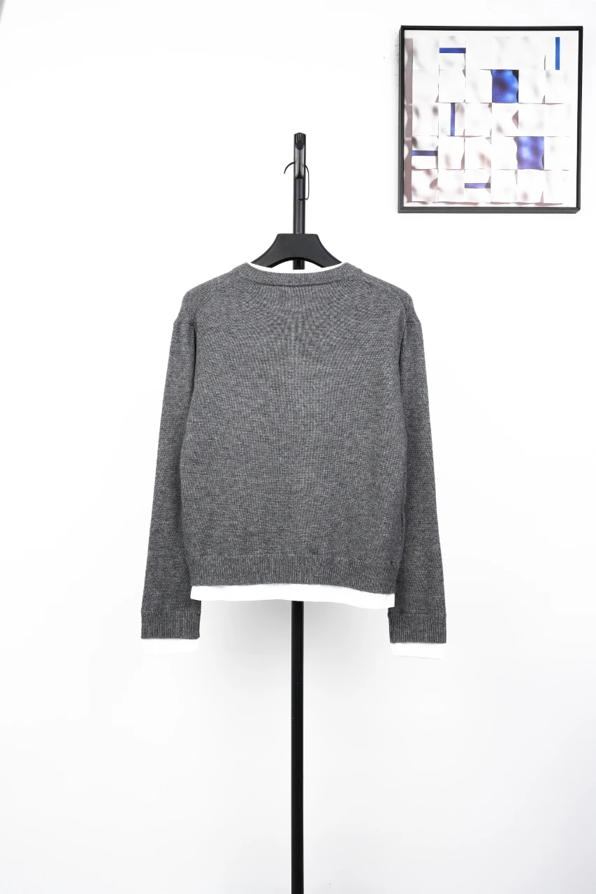 Miu Miu Grey Layered Effect V Neck Sweater product photo from LabelPicks