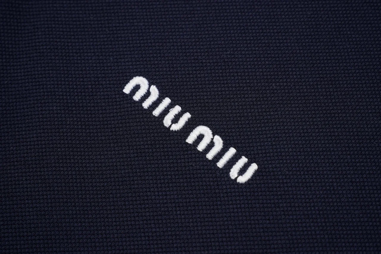 Miu Miu Navy Logo Long Sleeve Polo Shirt product photo from LabelPicks