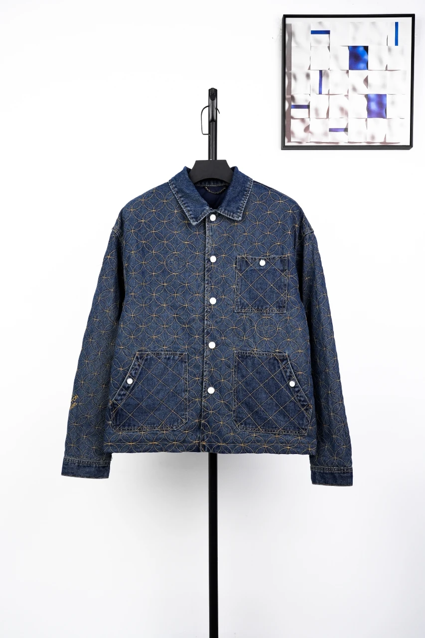Louis Vuitton Dark Blue Circle Quilted Padded Jacket product photo from LabelPicks