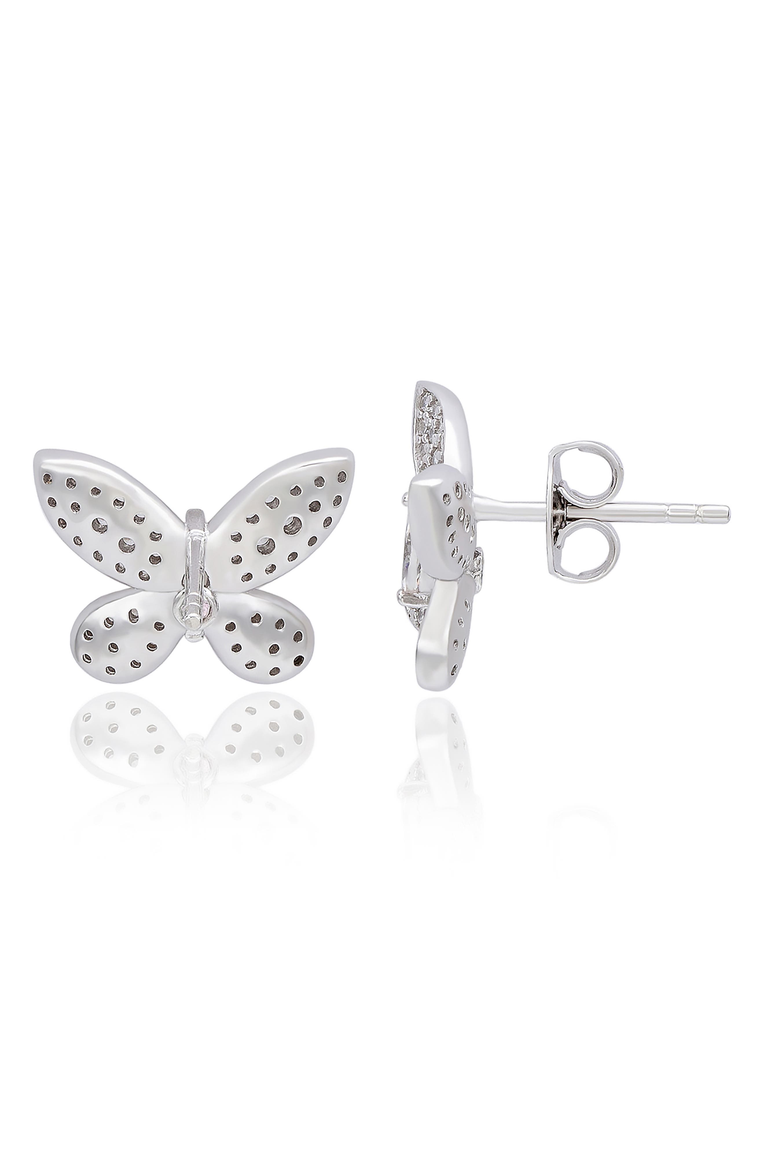 SUZY LEVIAN Cubic Zirconia Butterfly Stud Earrings