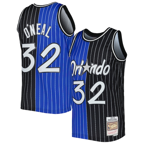 Shaquille O'Neal Orlando Magic Hardwood Classics 1994/95 Split Swingman Jersey - Blue/Black