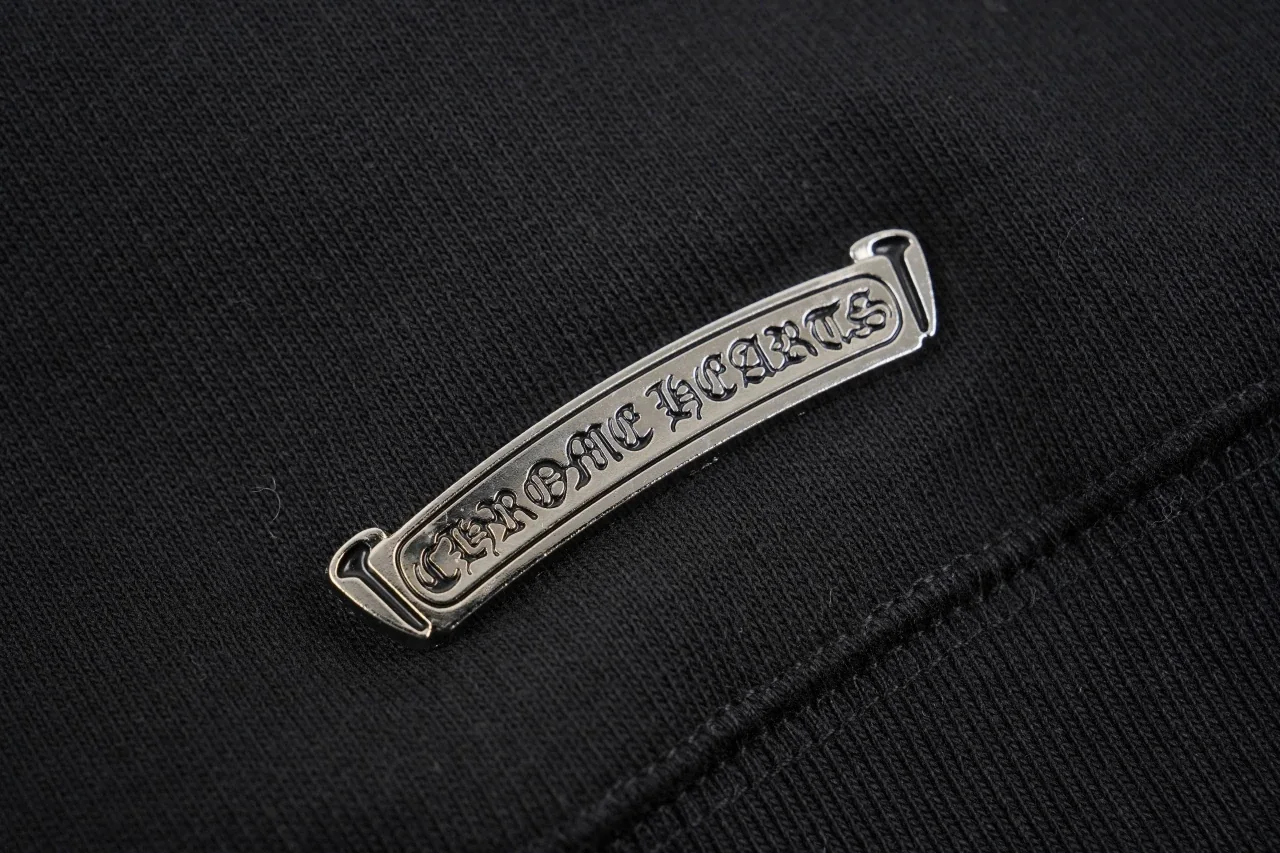 Chrome Hearts Black Cross Leather Patch Half Zip Sweatshirt product photo from LabelPicks