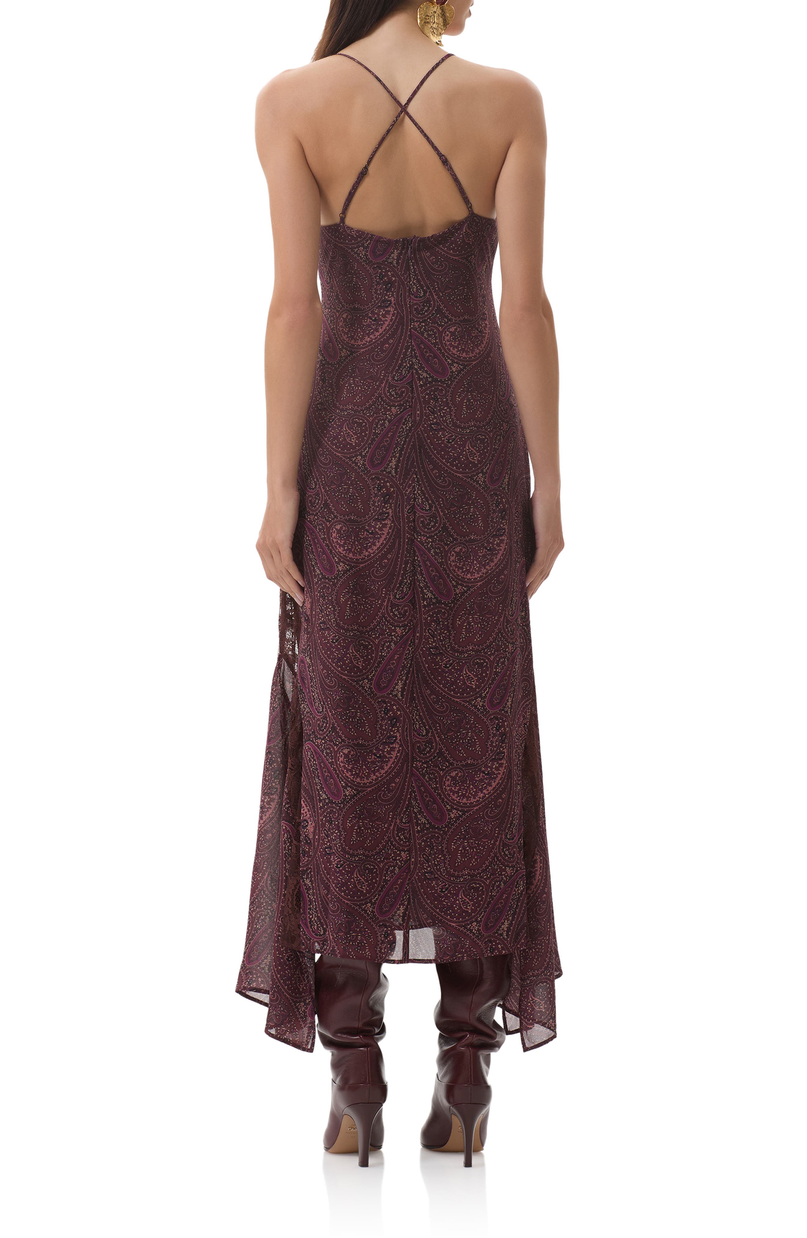 AFRM Christina Paisley Empire Waist Chiffon Maxi Dress