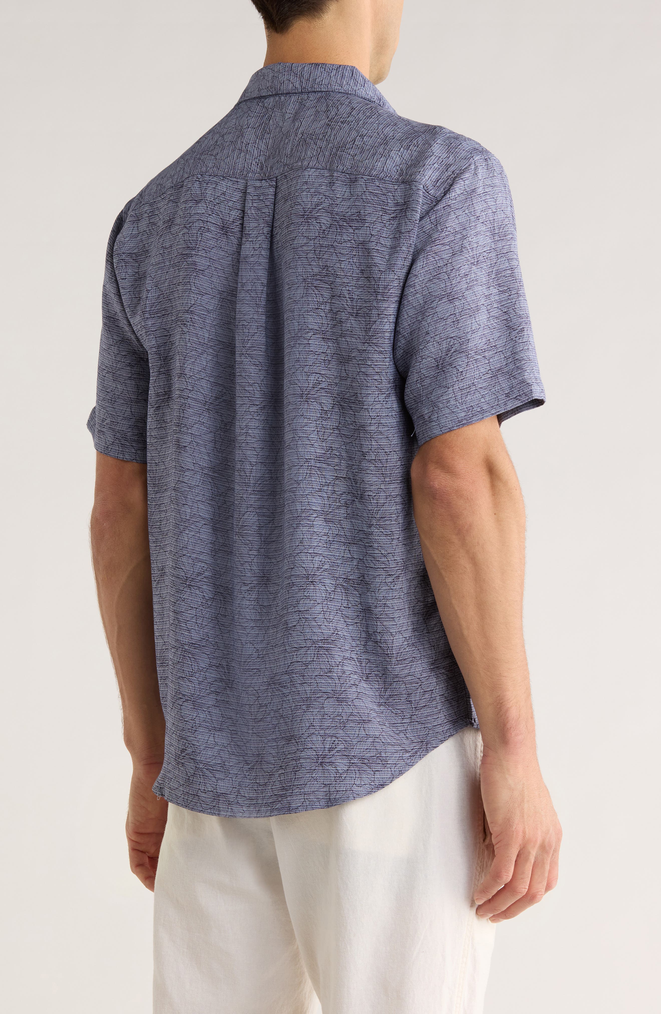 Tommy Bahama Etched Hibiscus Short Sleeve Button-Up Shirt