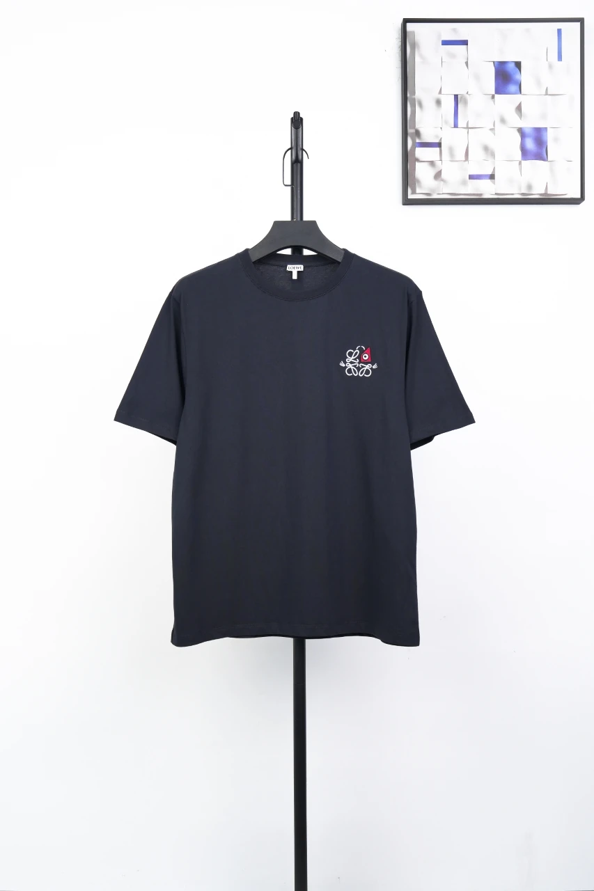 LOEWE Navy Cat Eye Anagram Embroidered T-Shirt product photo from LabelPicks