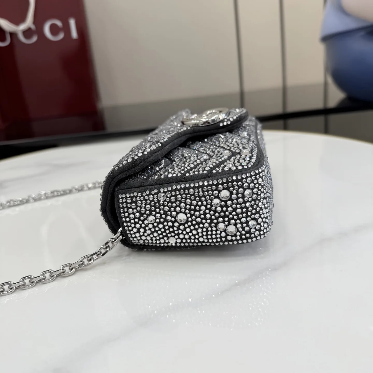 Gucci Grey Marmont GG Supreme Canvas Crossbody Bag product photo from LabelPicks