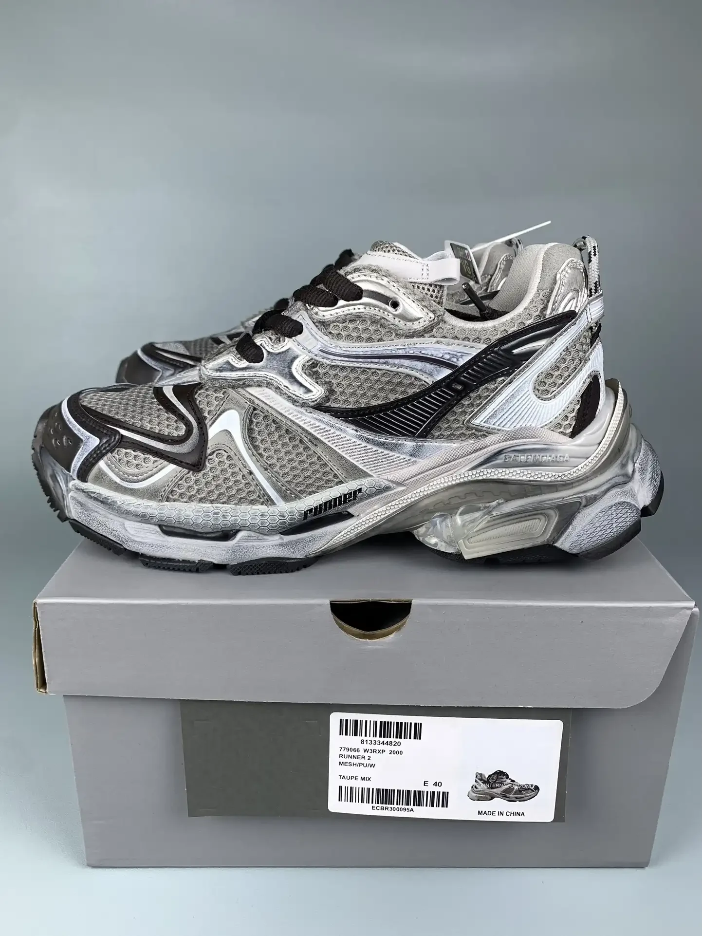 Balenciaga Runner Sneaker in Black/Silver product photo from LabelPicks