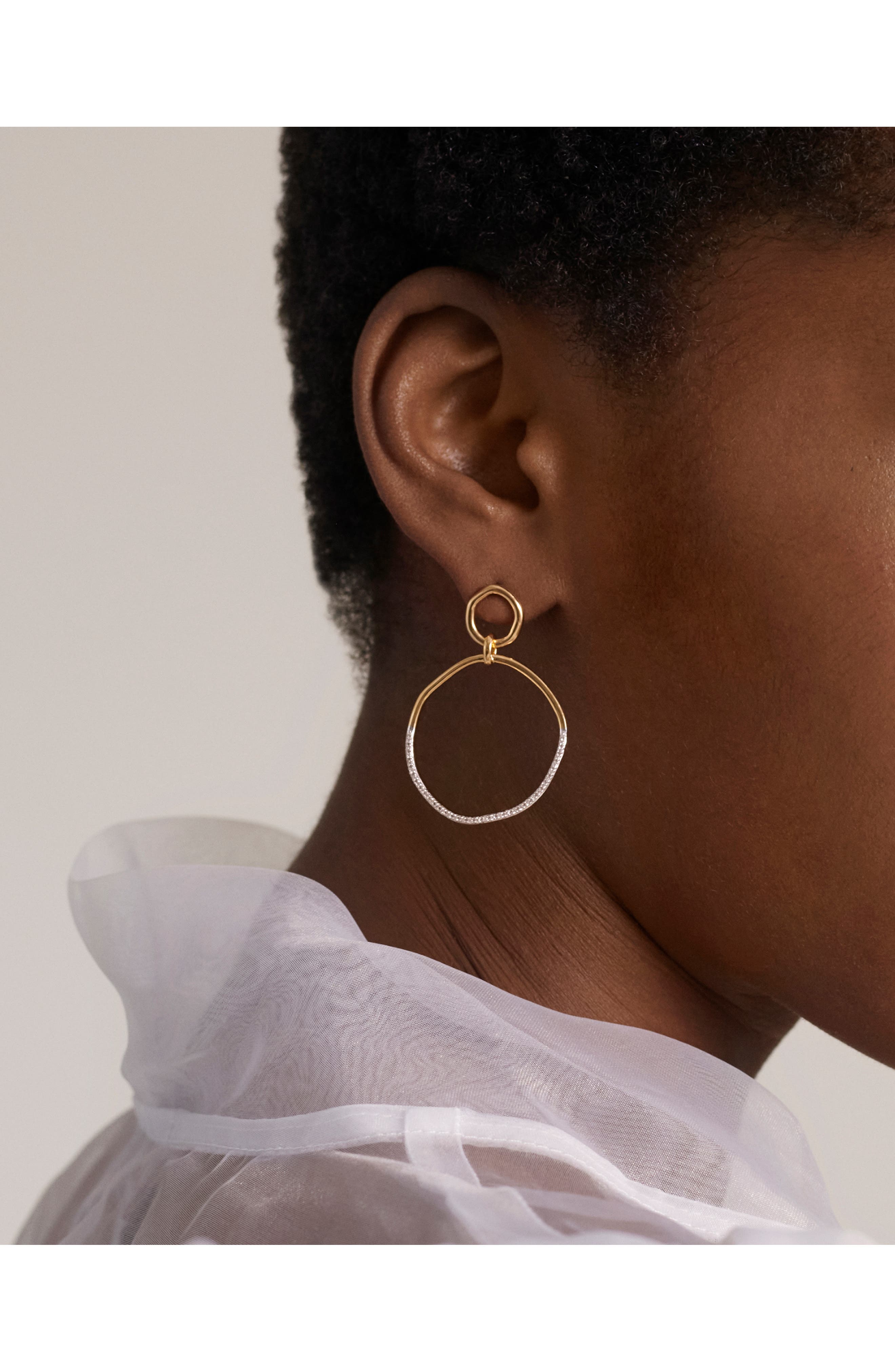 Monica Vinader Riva Pavé Diamond Frontal Drop Earrings