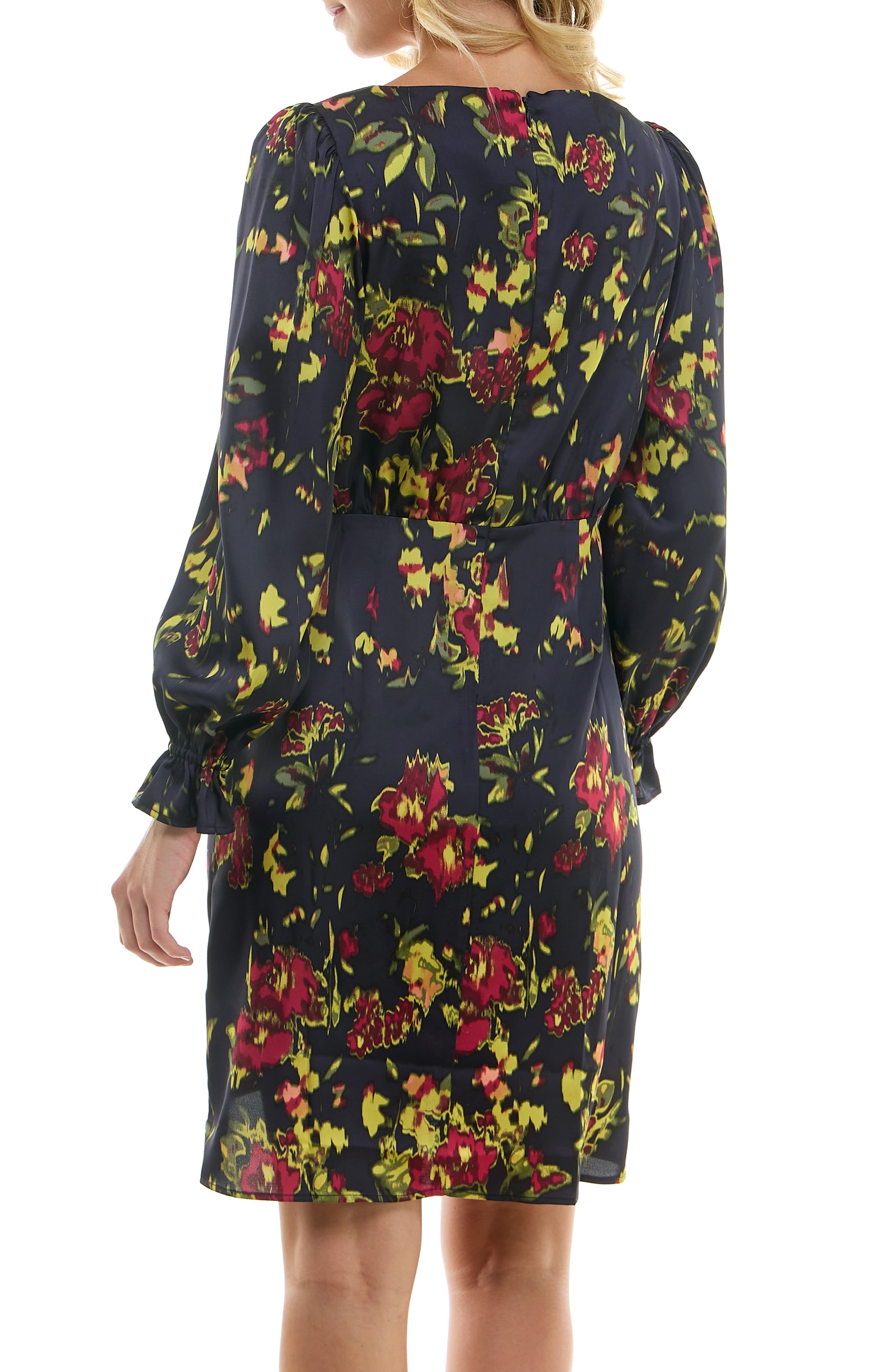 Nicole Miller Floral Faux Wrap Minidress