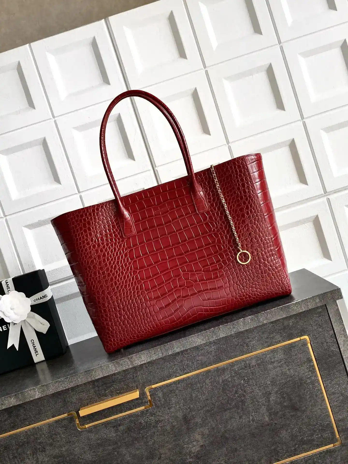 Chanel Burgundy Calfskin Tote Bag product photo from LabelPicks