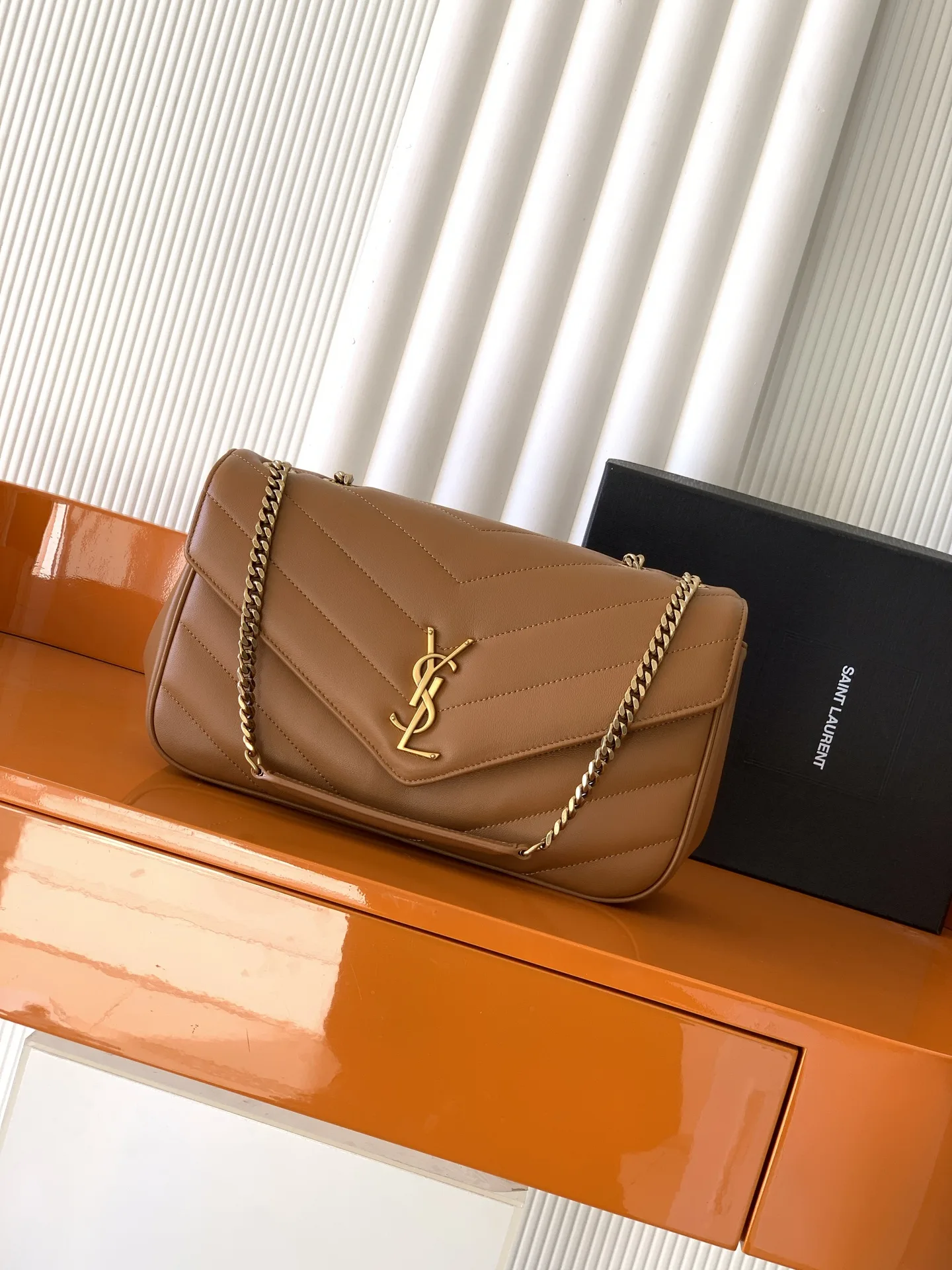 Saint Laurent Brown Loulou Lambskin Shoulder Bag product photo from LabelPicks
