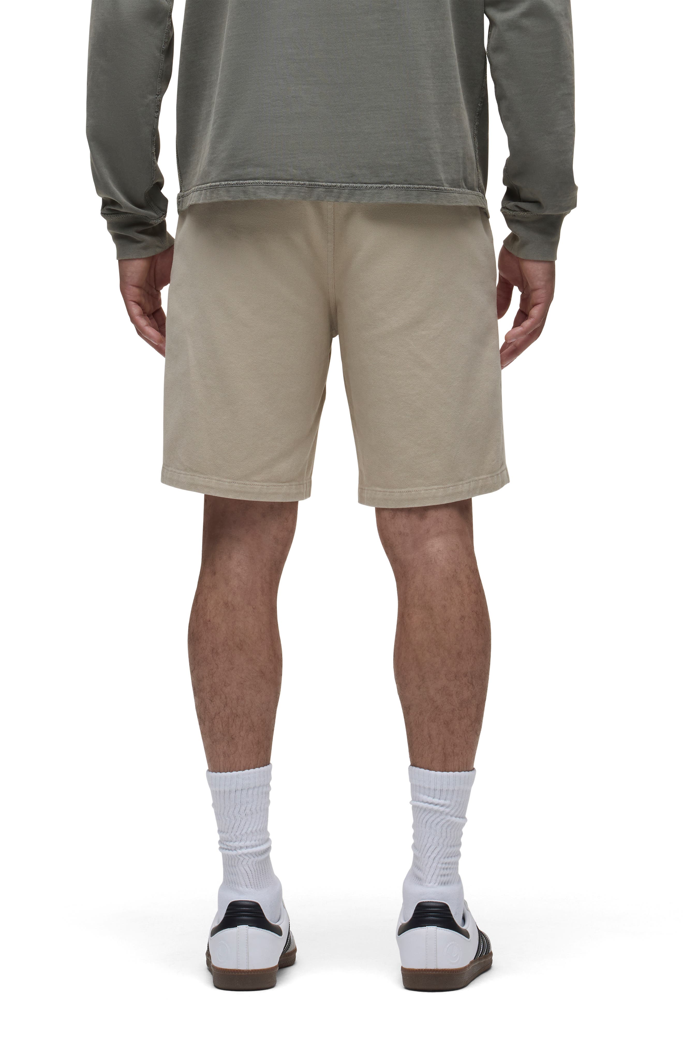 Hudson Jeans Venice Flat Front Tan Cotton Twill Chino Shorts