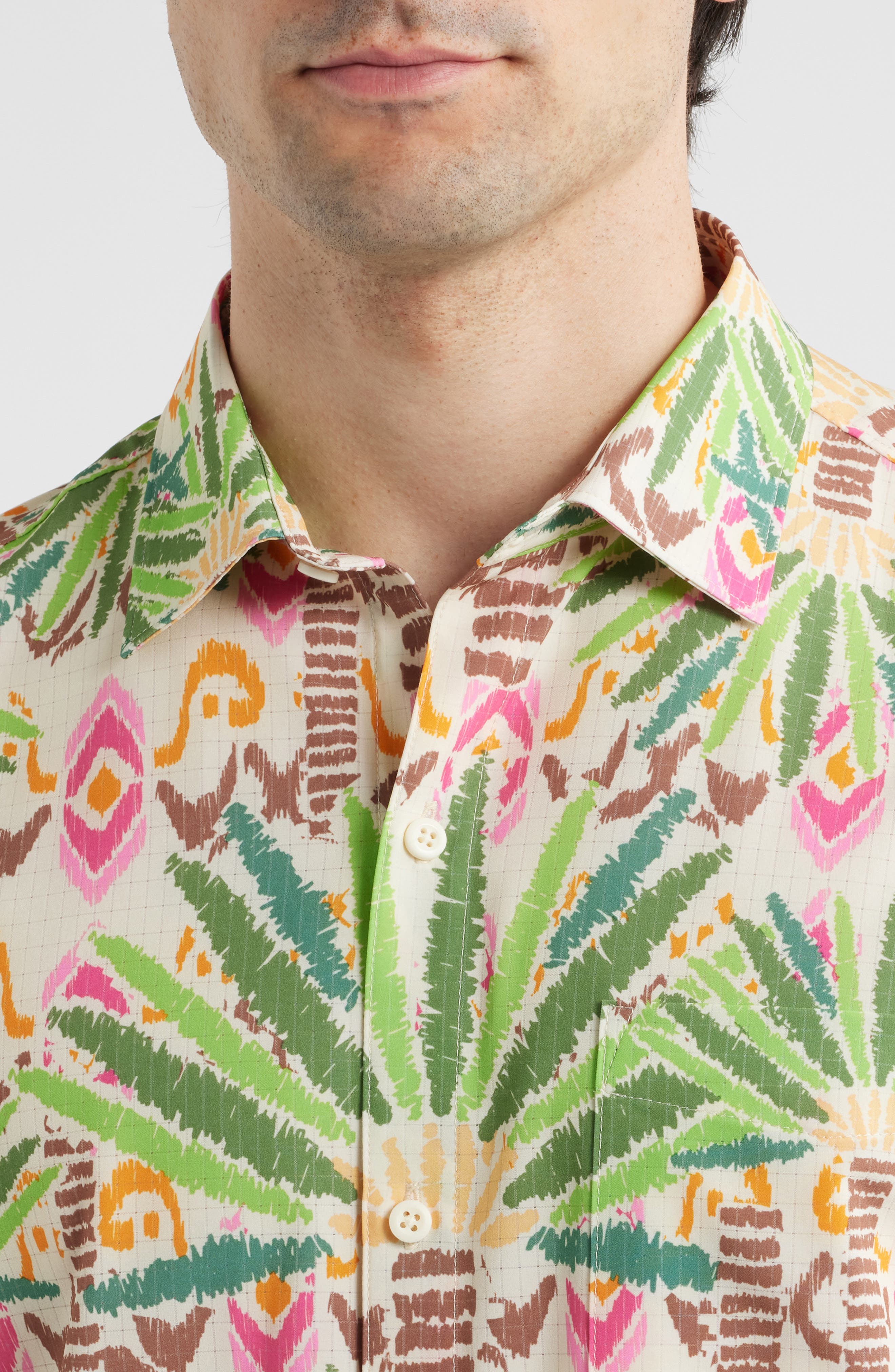 Tommy Bahama Bahama Coast Palm Pointed IslandZone® Short Sleeve Button-Up Shirt