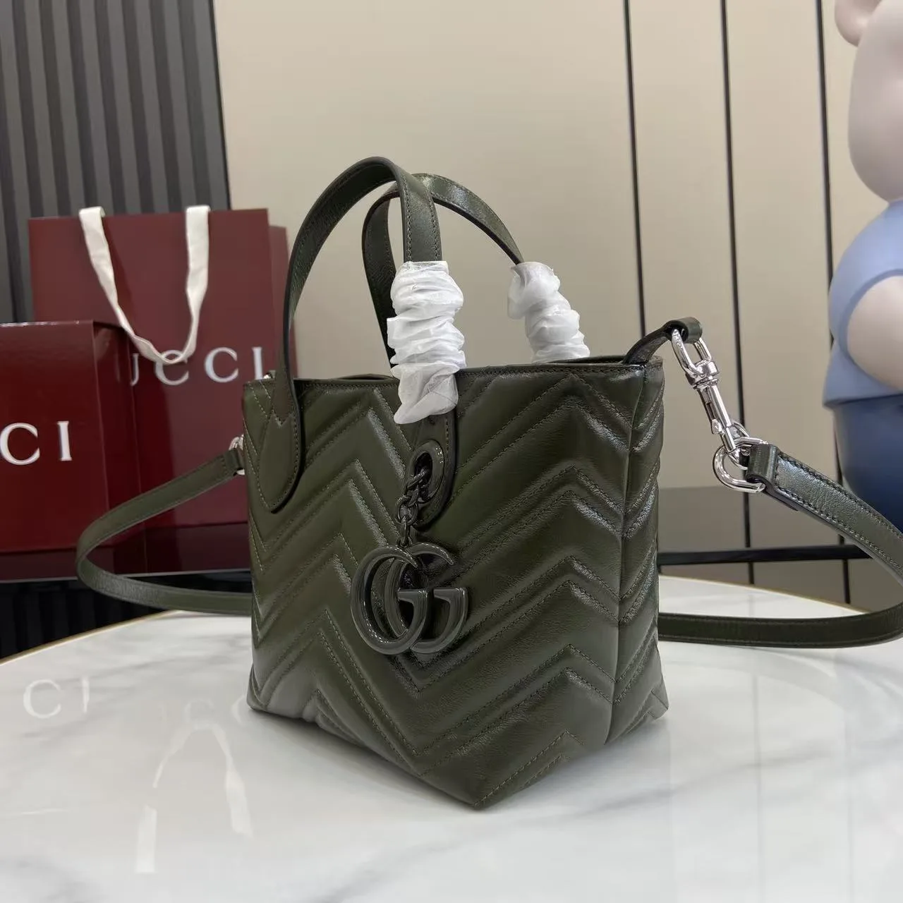 Gucci Green Marmont GG Supreme Canvas Tote Bag product photo from LabelPicks