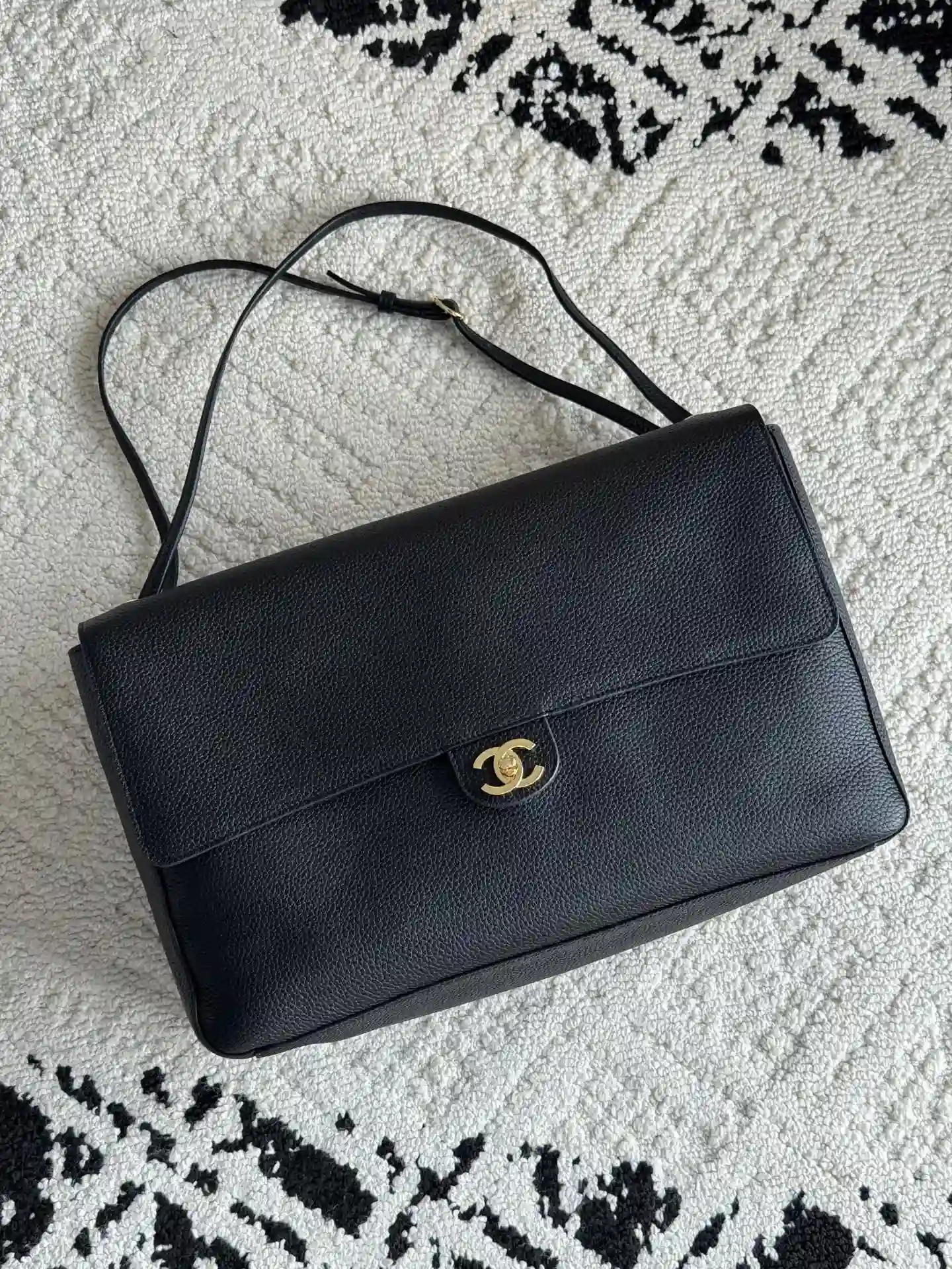 Chanel Burgundy Classic Flap Grained Leather Shoulder Bag product photo from LabelPicks