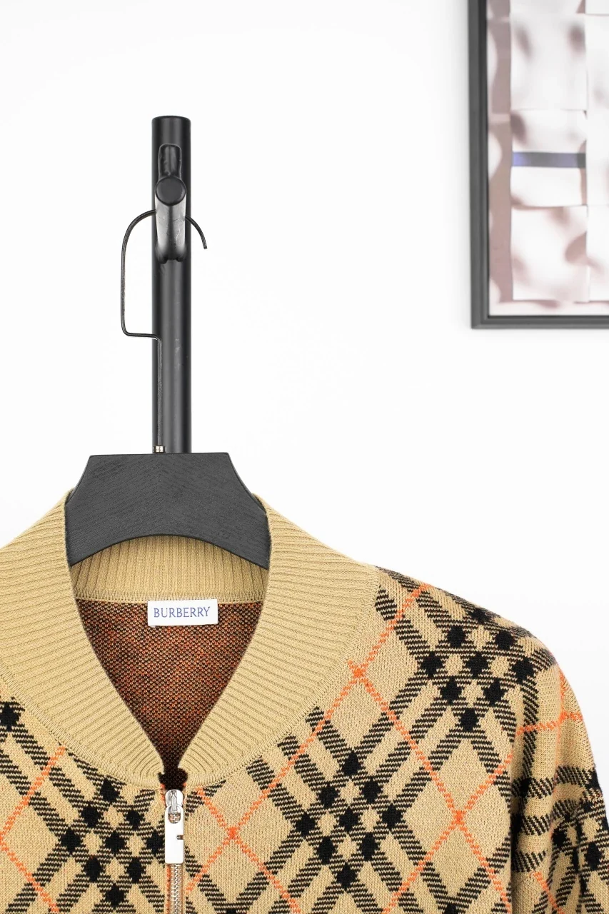 Burberry Beige Check Wool Blend Jacket product photo from LabelPicks