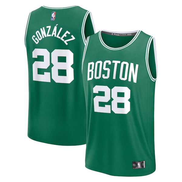 Hugo Gonzalez Boston Celtics  2025 NBA Draft First Round Pick Fast Break Replica Jersey - Icon Edition - Kelly Green