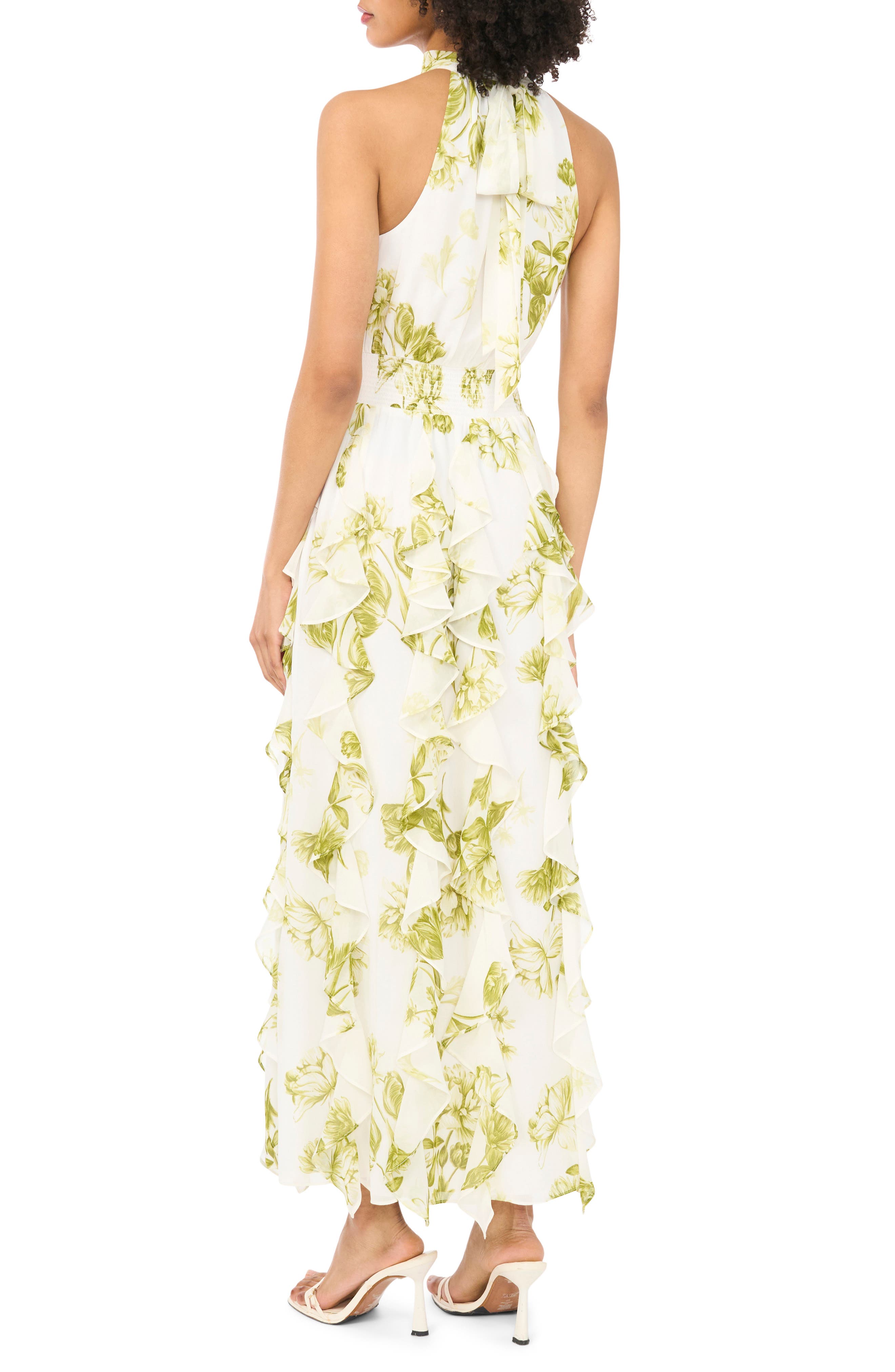 1.STATE Floral Ruffle Maxi Dress