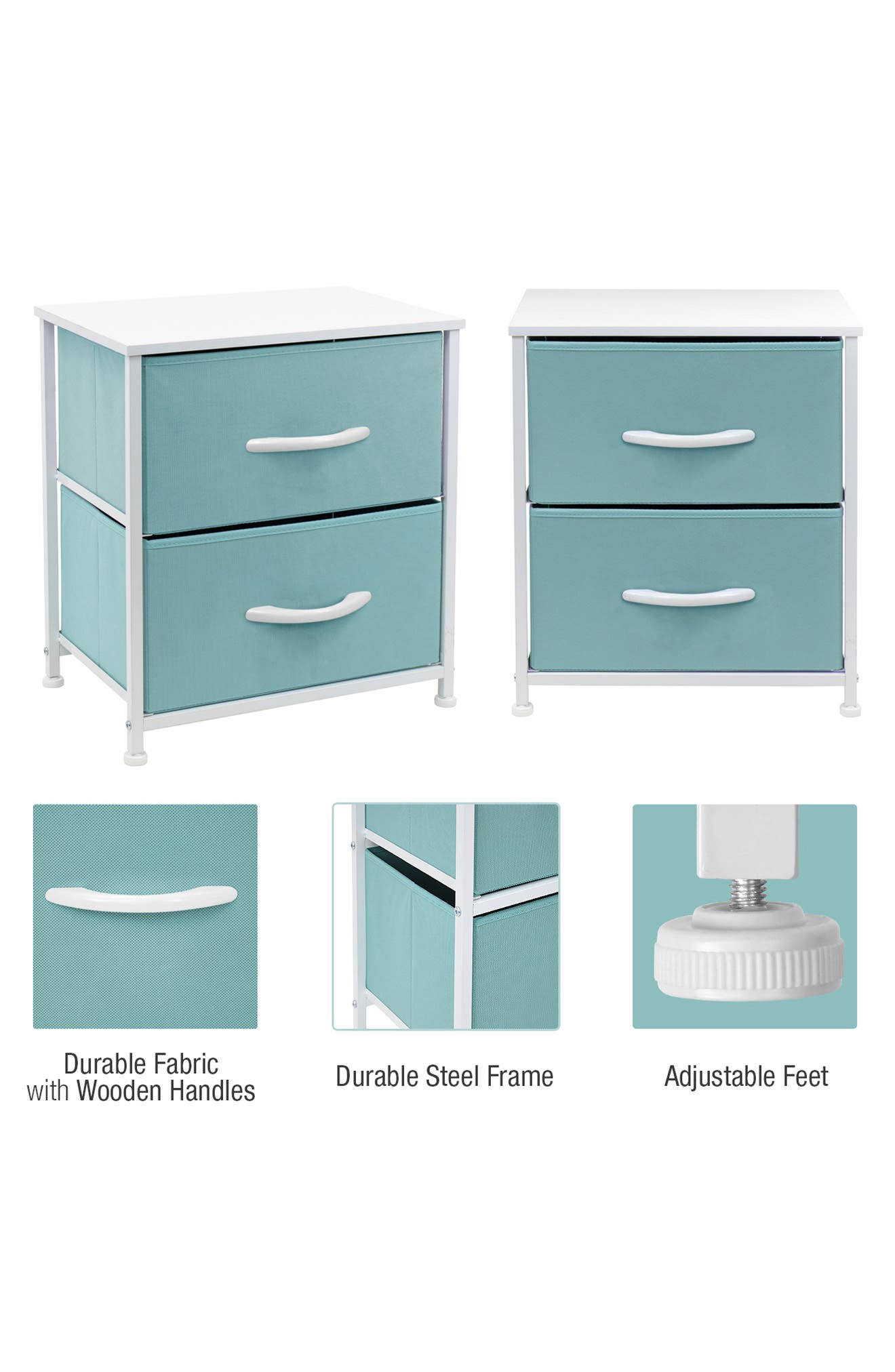 SORBUS 2-Drawer Chest Dresser