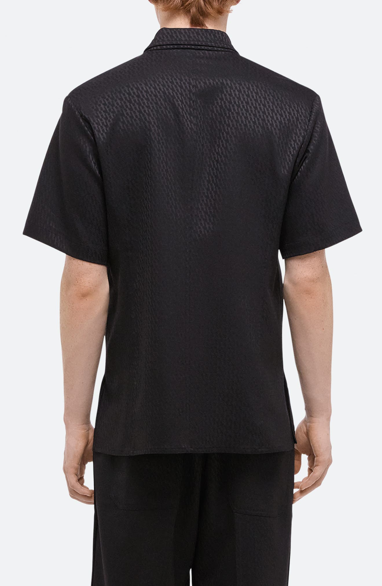 Helmut Lang Modest Jacquard Satin Camp Shirt