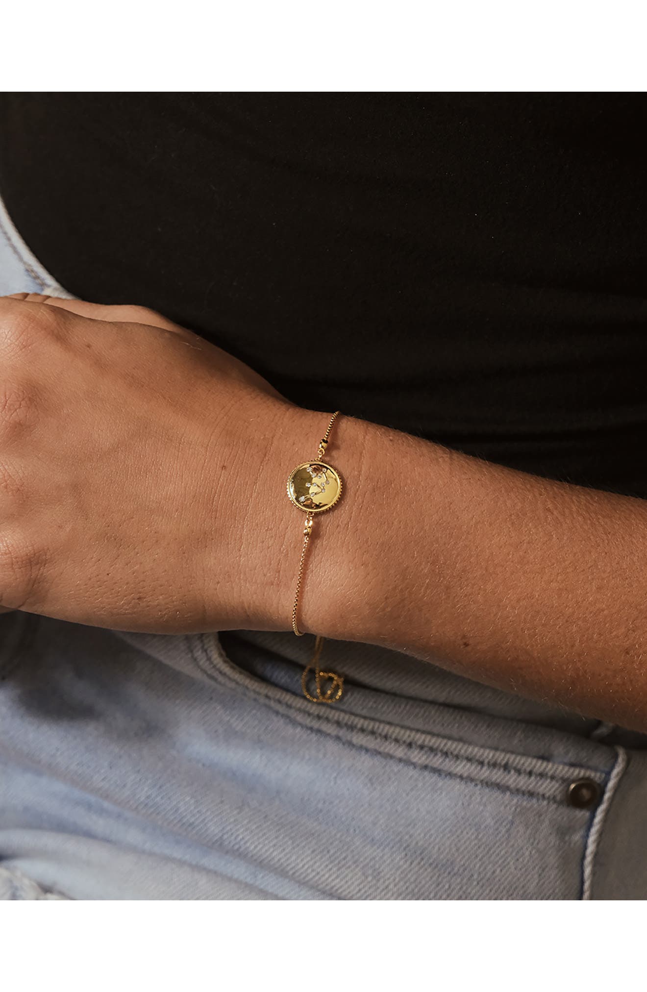 Sterling Forever Sterling Silver Constellation Disk Bolo Bracelet