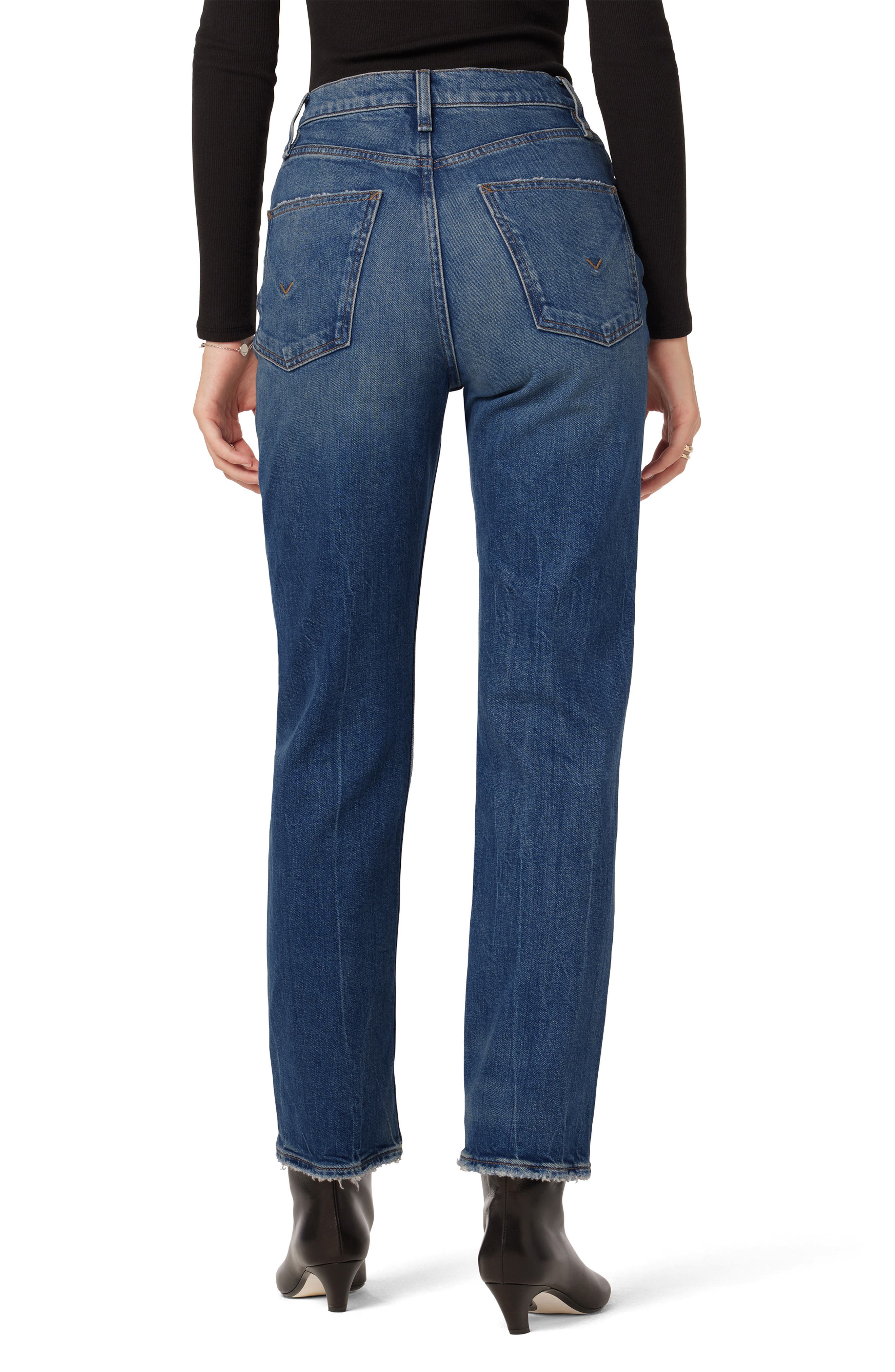 Hudson Jeans Jade Ripped High Waist Straight Leg Jeans