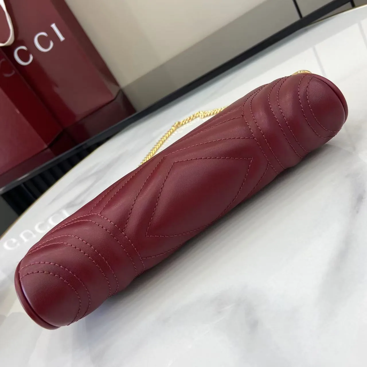 Gucci Red Marmont GG Supreme Canvas Shoulder Bag product photo from LabelPicks