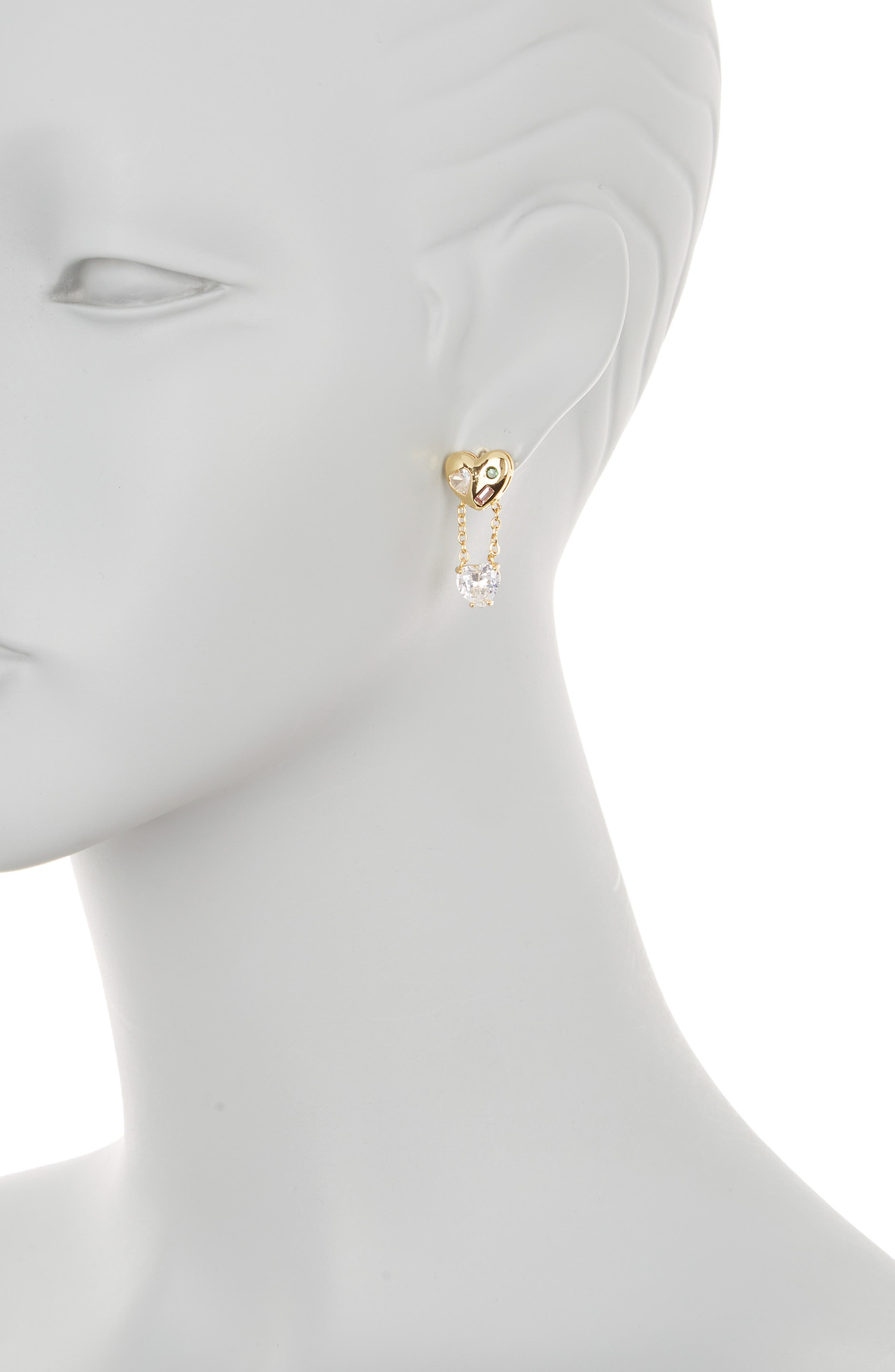 EYE CANDY LOS ANGELES Two-Tone Heart Mismatched Earrings
