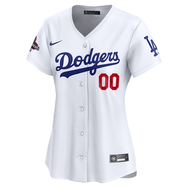 Los Angeles Dodgers Nike Women's 2024 World Series Champions Home Custom Limited Jersey - White