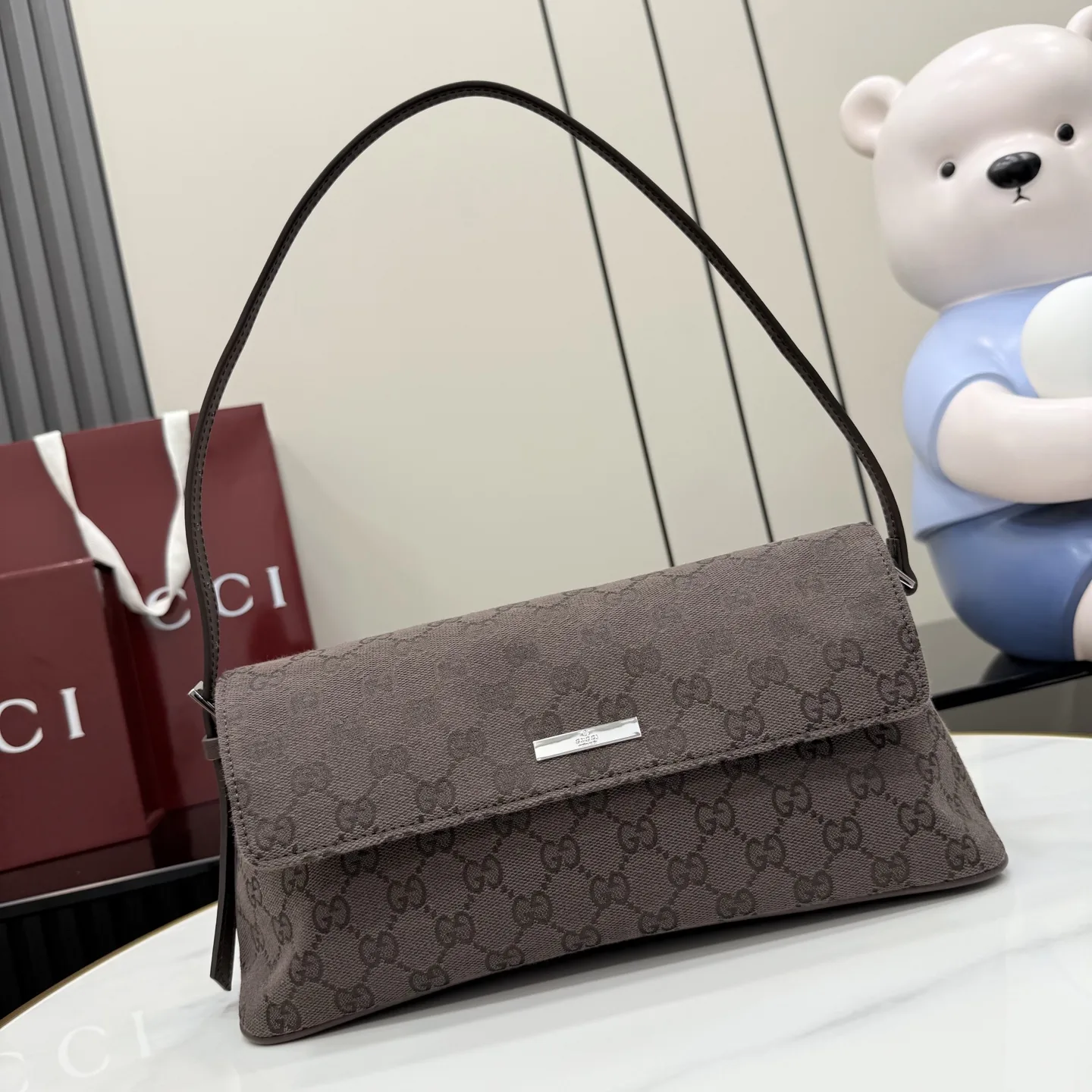 Gucci Generation Brown Canvas and Leather Shoulder Bag product photo from LabelPicks