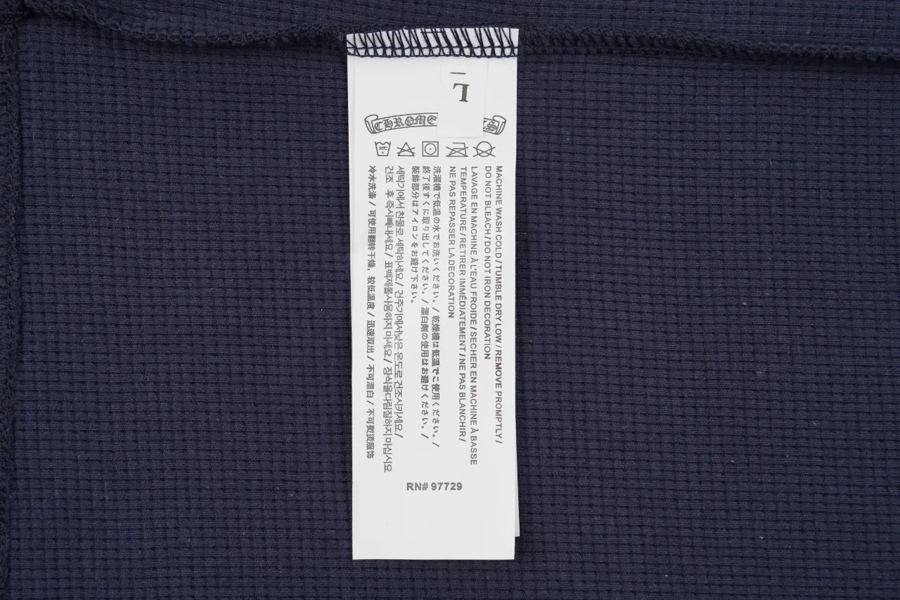 Chrome Hearts Navy Cross Leather Patch Waffle Henley Long Sleeve product photo from LabelPicks