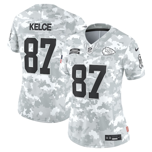 Travis Kelce Kansas City Chiefs Nike Women's 2024 Salute to Service Limited Jersey - Arctic Camo