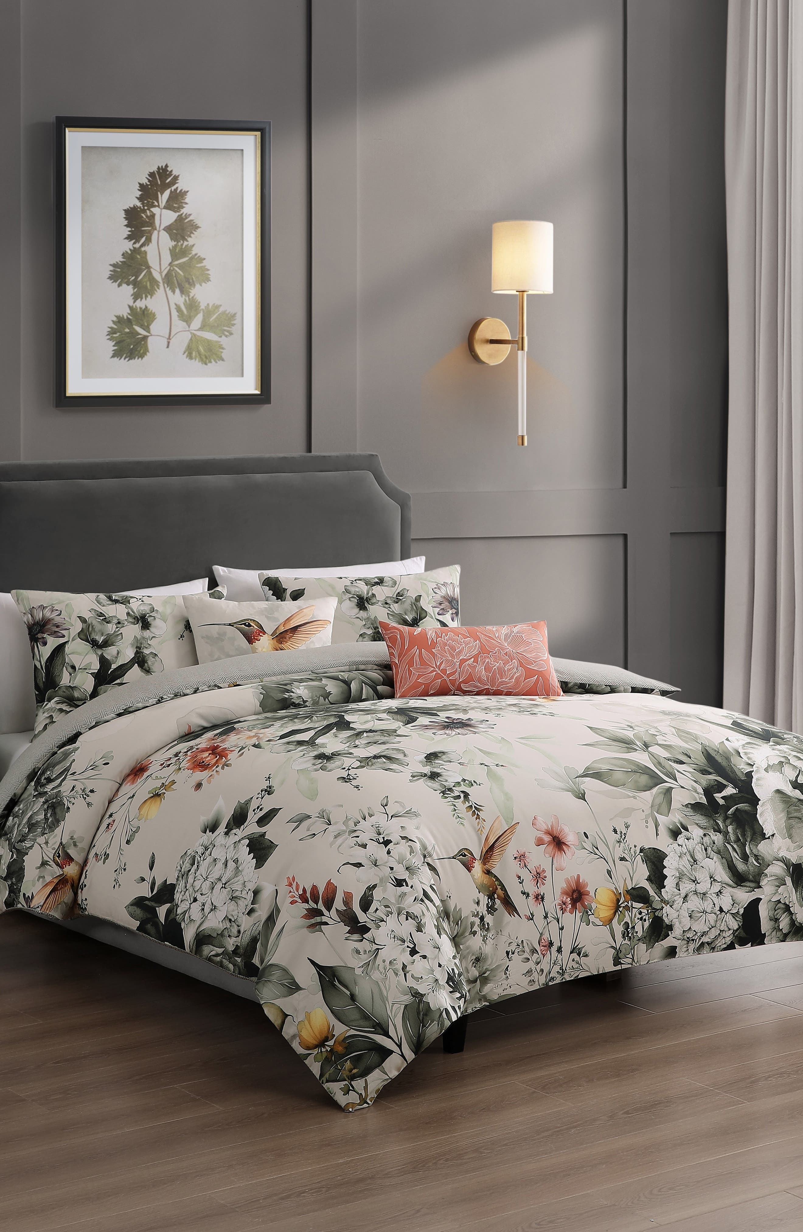 Bebejan Hummingbird Bloom Reversible Cotton Sateen Comforter Set