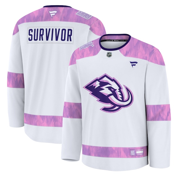 Utah Mammoth  Hockey Fights Cancer Survivor Practice Jersey - White