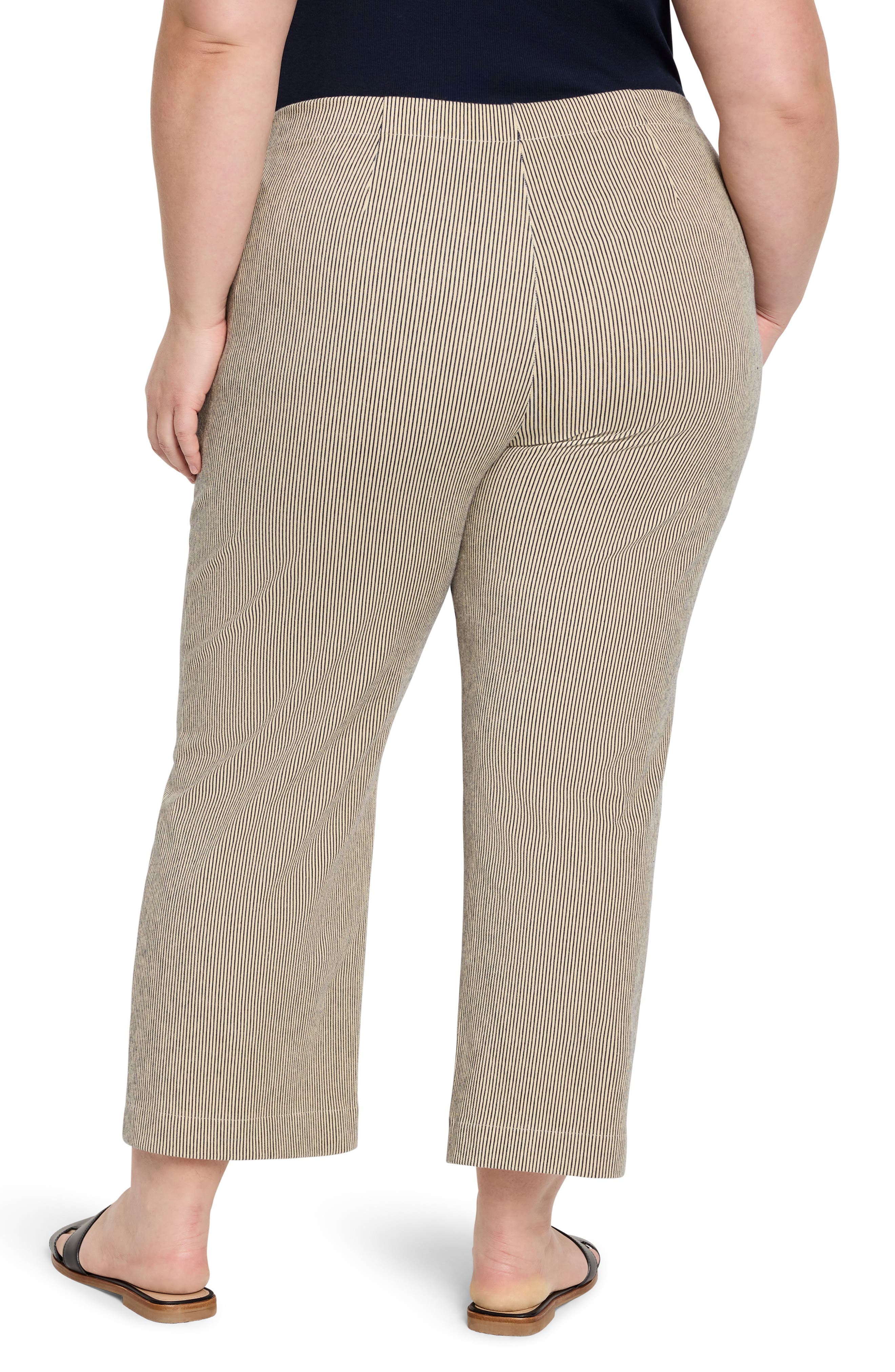 NIC+ZOE All Day Stripe Crop Wide Leg Pull-On Jeans