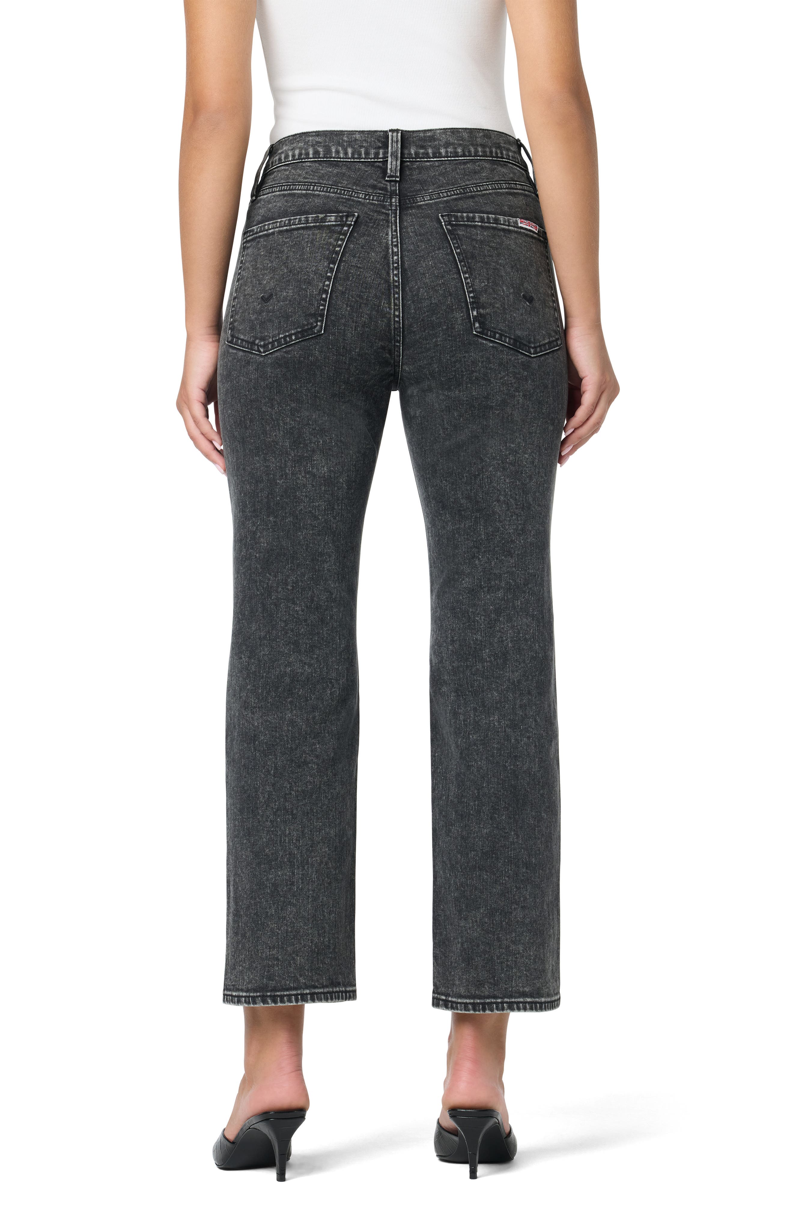 Hudson Jeans Noa Studded High Waist Ankle Straight Leg Jeans