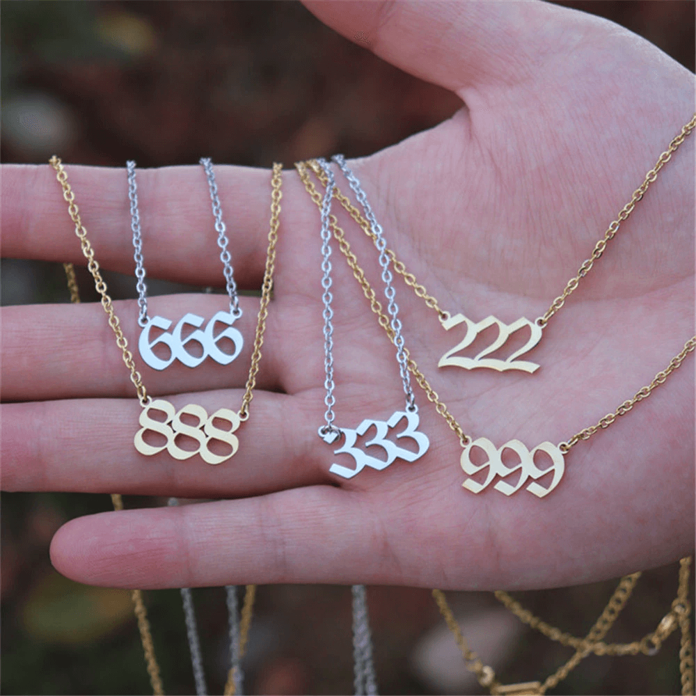 Angel Number Necklace 111-999 with 18K Gold Plated