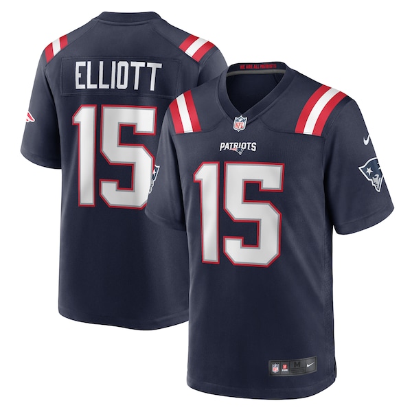 Ezekiel Elliott New England Patriots Nike Game Player Jersey - Navy/Red/White