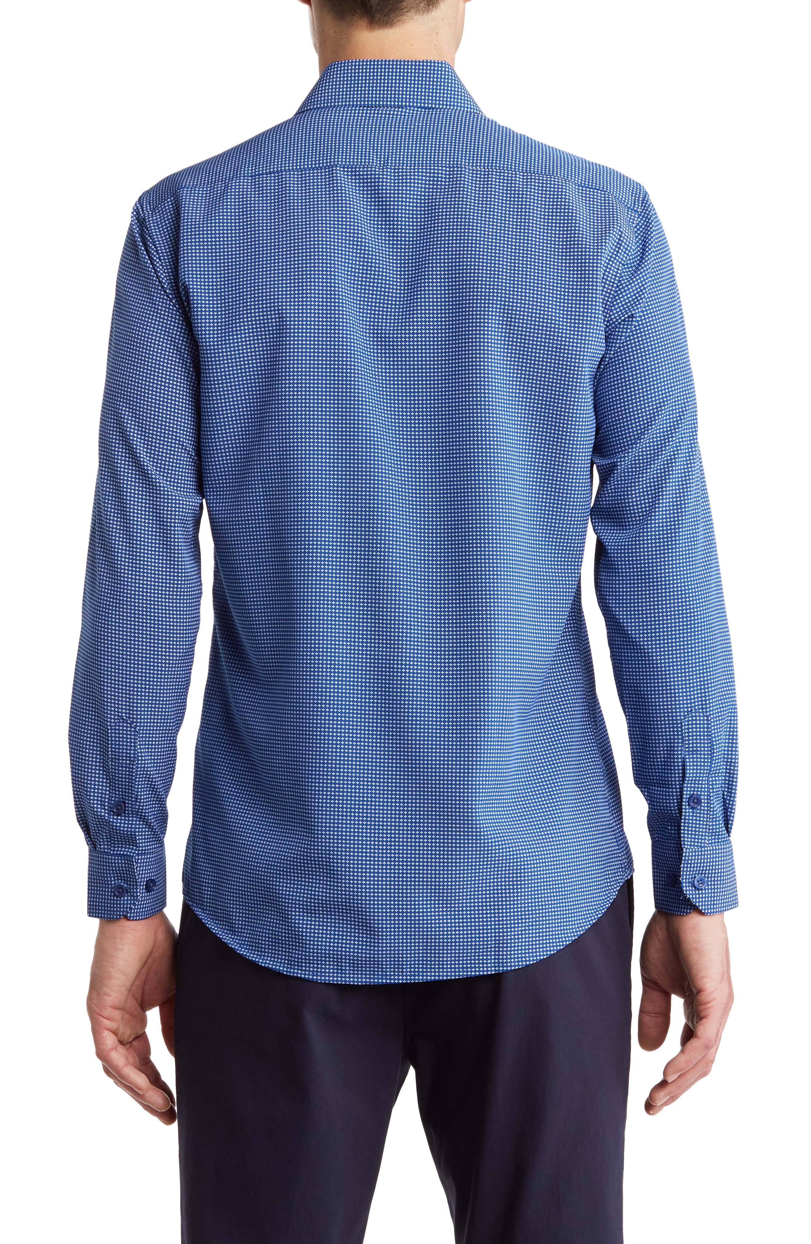 TOM BAINE Regular Fit Performance Stretch Long Sleeve Button Front Shirt