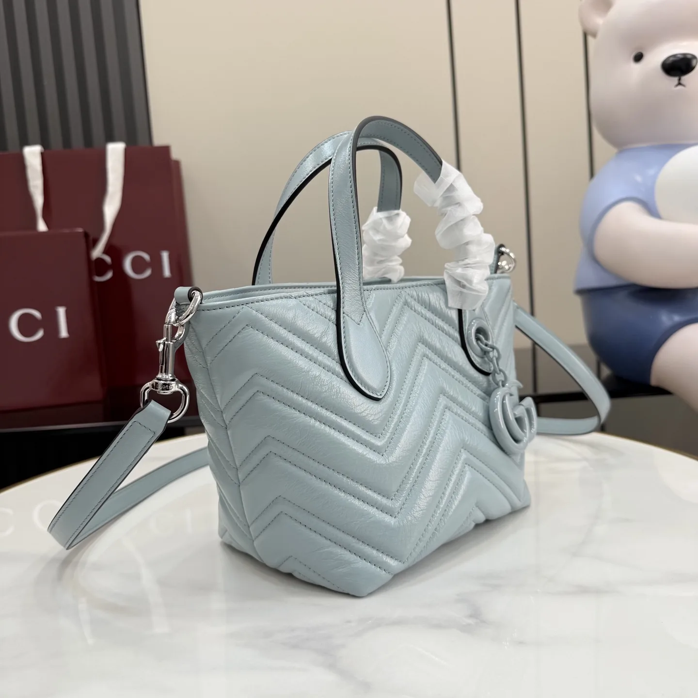 Gucci Blue Marmont GG Supreme Canvas Tote Bag product photo from LabelPicks