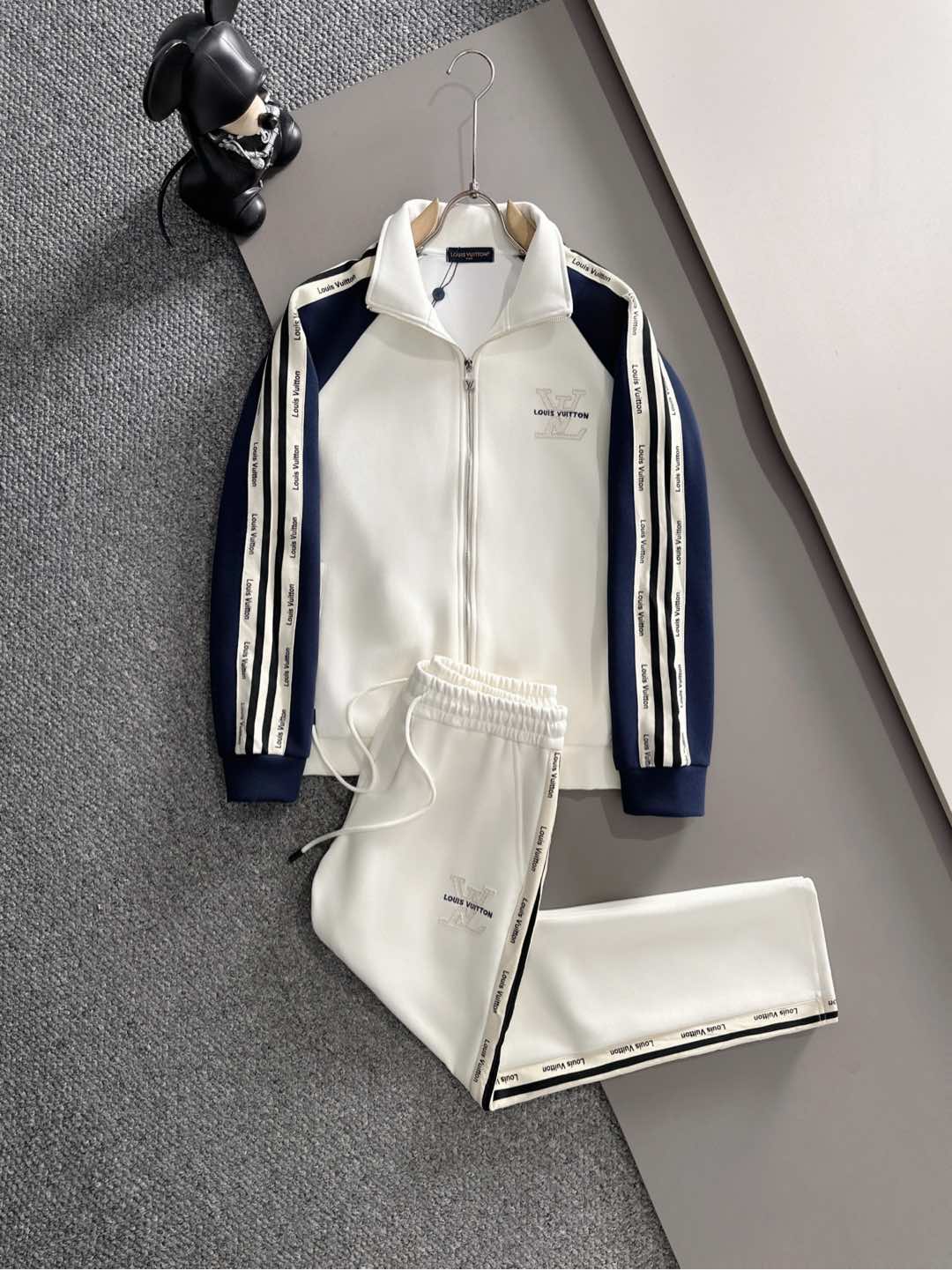 0916 New official feature denim wash craft jacket pant set