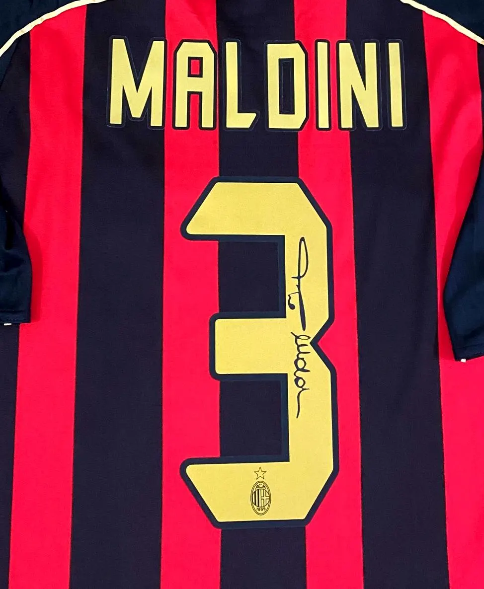 Paolo Maldini SIGNED AC Milan Jersey 06/07 Home Shirt Jersey - COA Retro 2006