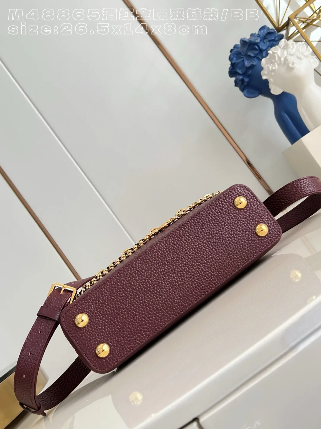 Louis Vuitton Capucines Burgundy Grained Leather Crossbody Bag product photo from LabelPicks
