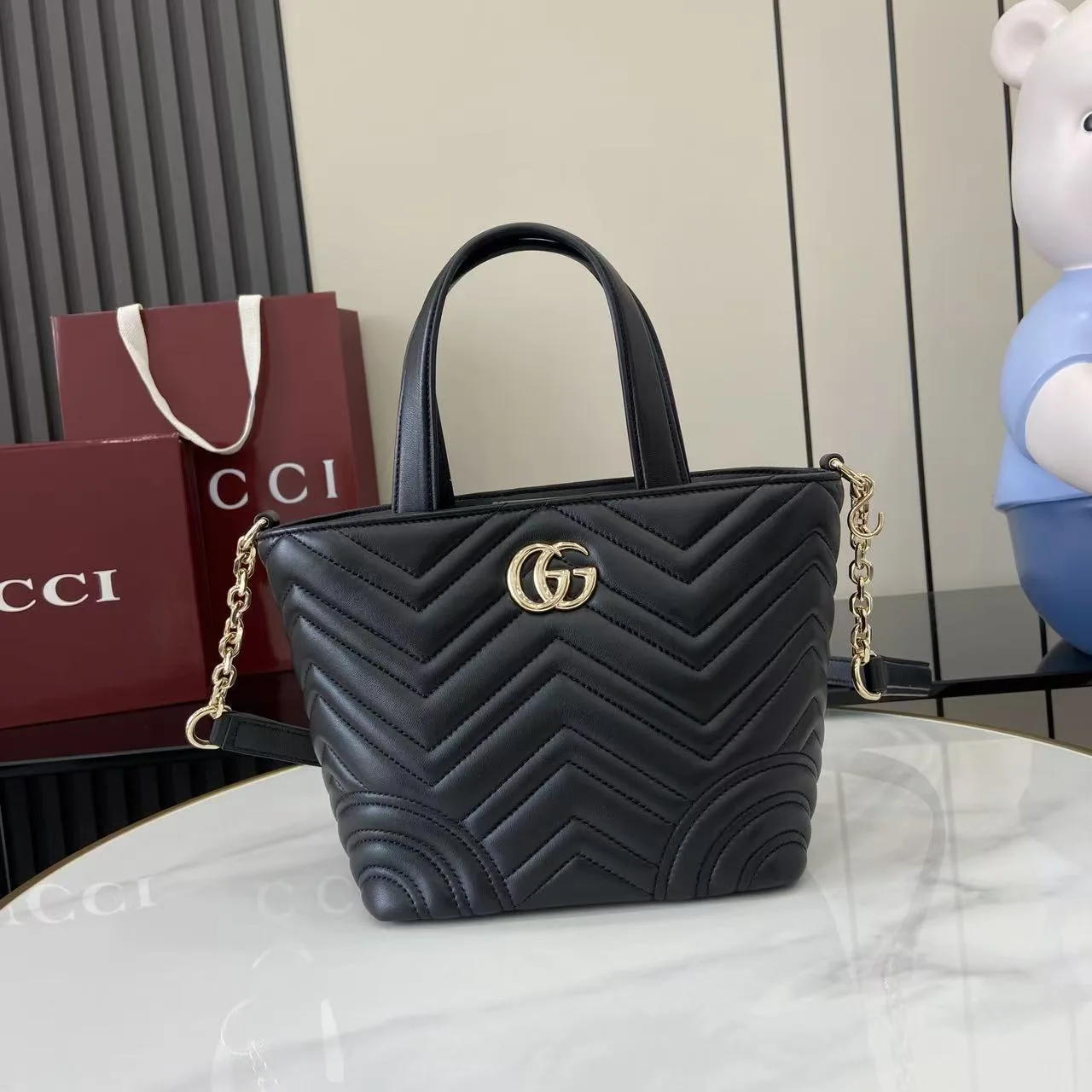 Gucci Marmont Black GG Supreme Canvas Tote Bag product photo from LabelPicks