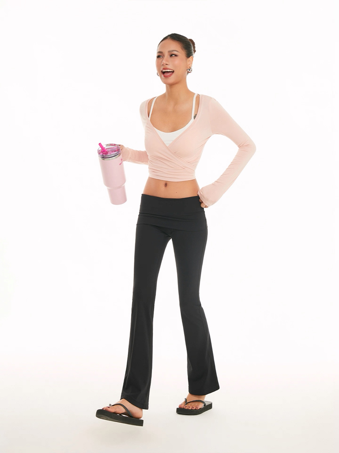 New High-Waist Flared Sports Pants