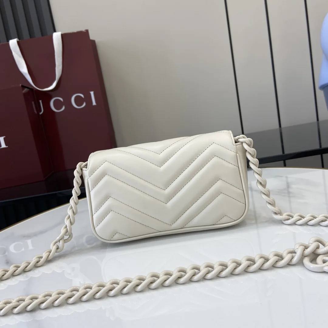 Gucci Marmont White Quilted Leather Shoulder Bag product photo from LabelPicks
