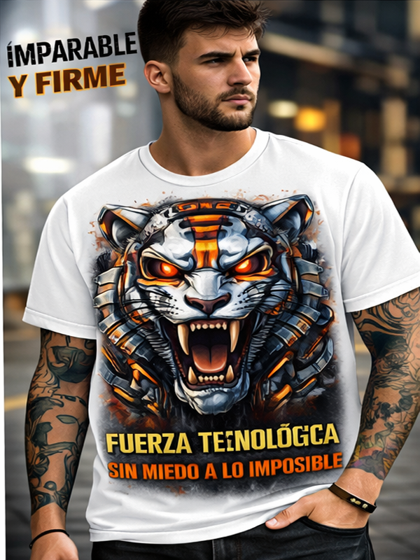 Remera Tigre Mecánico | Streetwear Dark Unisex