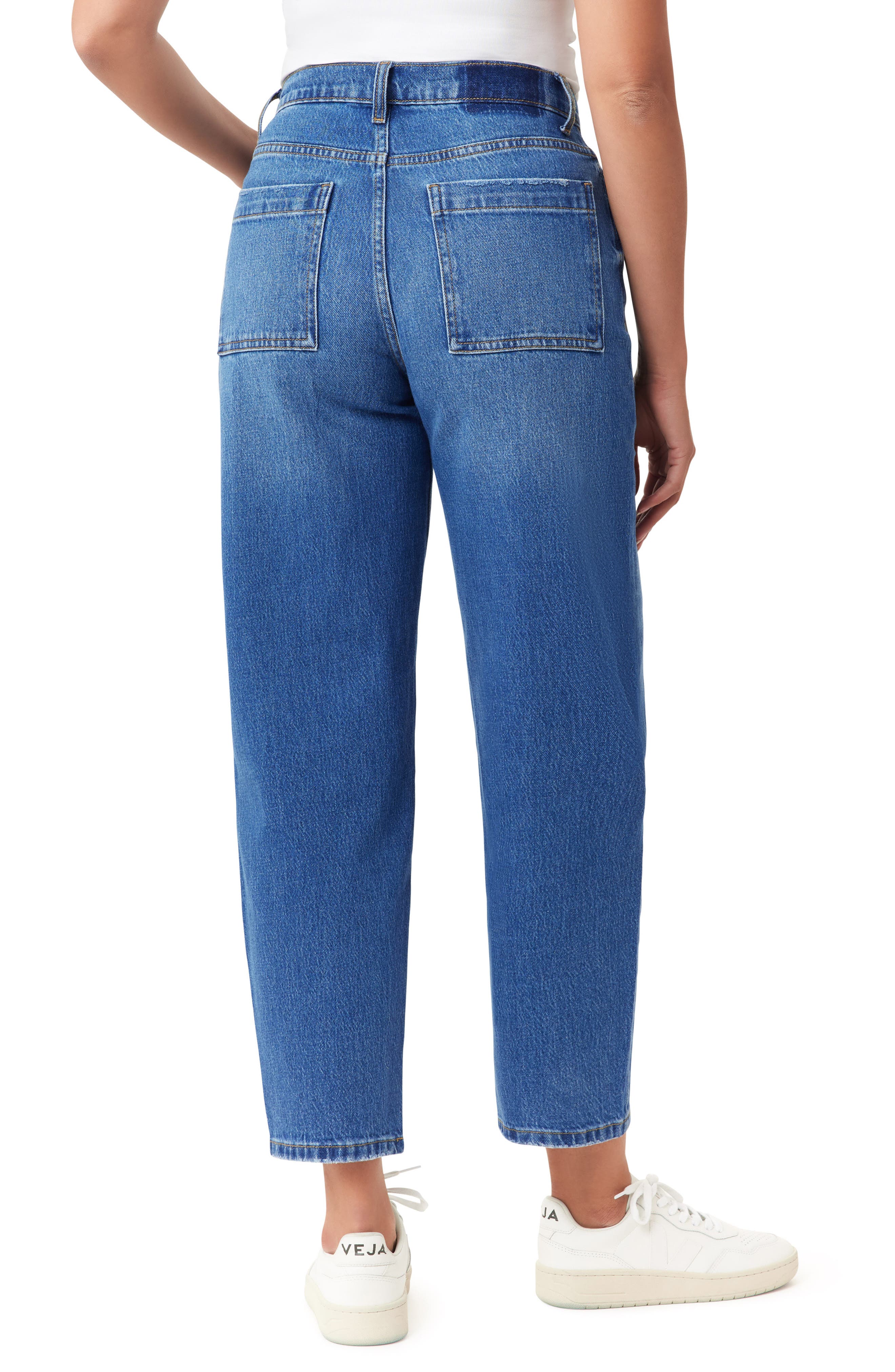 Kensie High Waist Ankle Barrel Leg Jeans