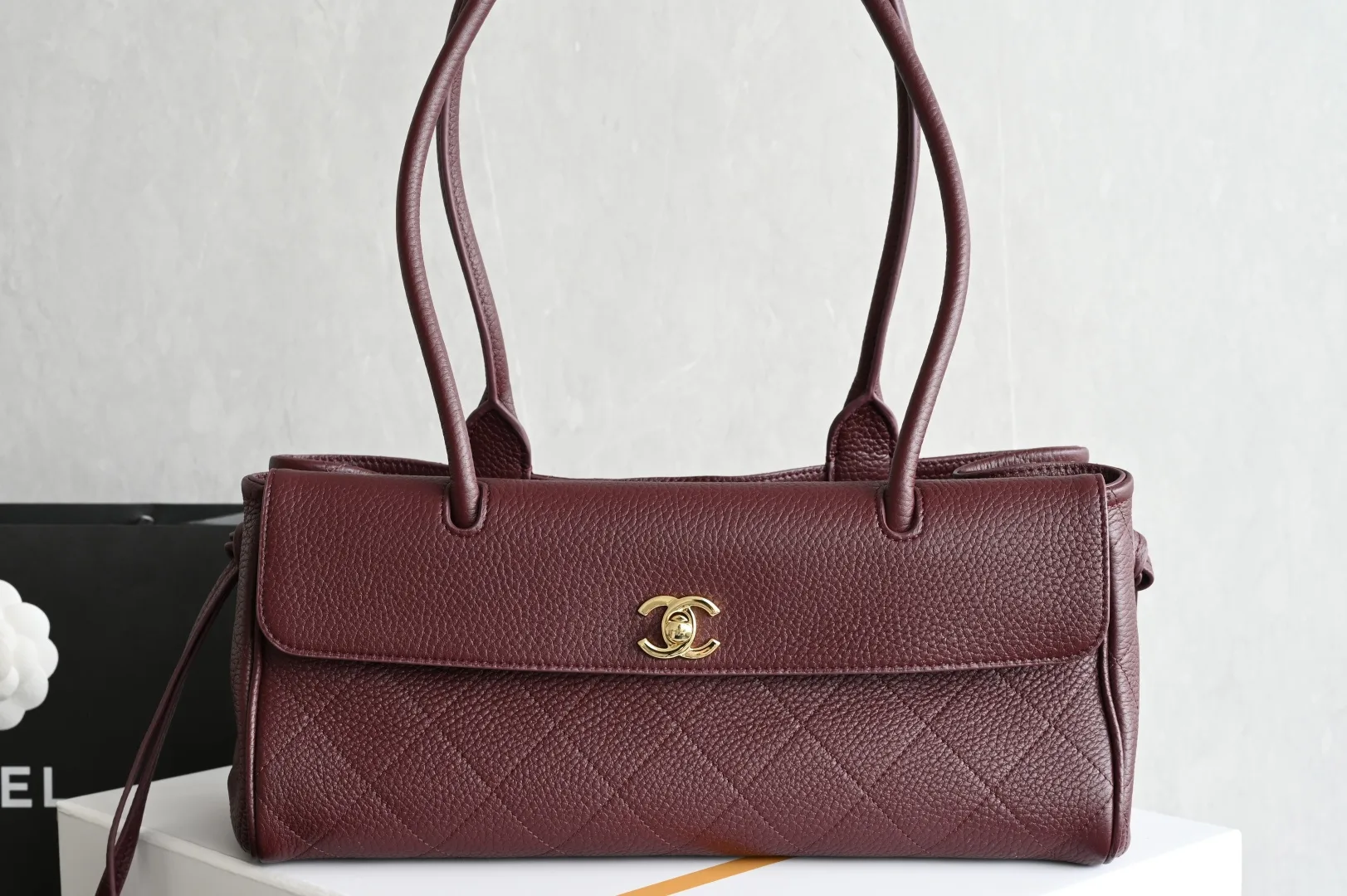 Chanel Burgundy Calfskin Top Handle Bag product photo from LabelPicks